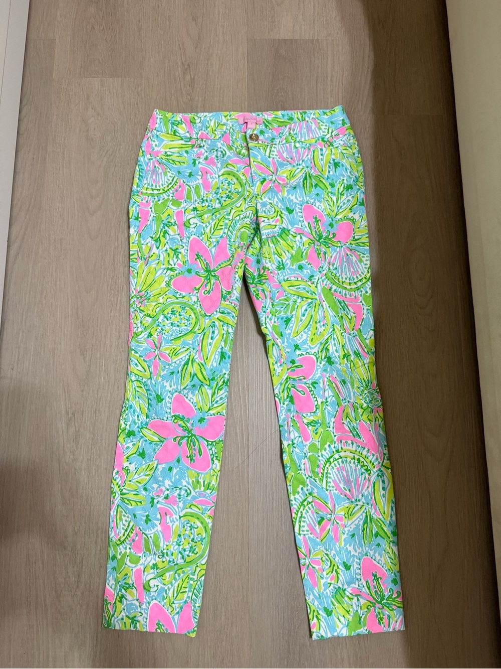 Lilly Pulitzer Kelly Skinny Ankle Pants Coconut Colorful Vacation Resortwear